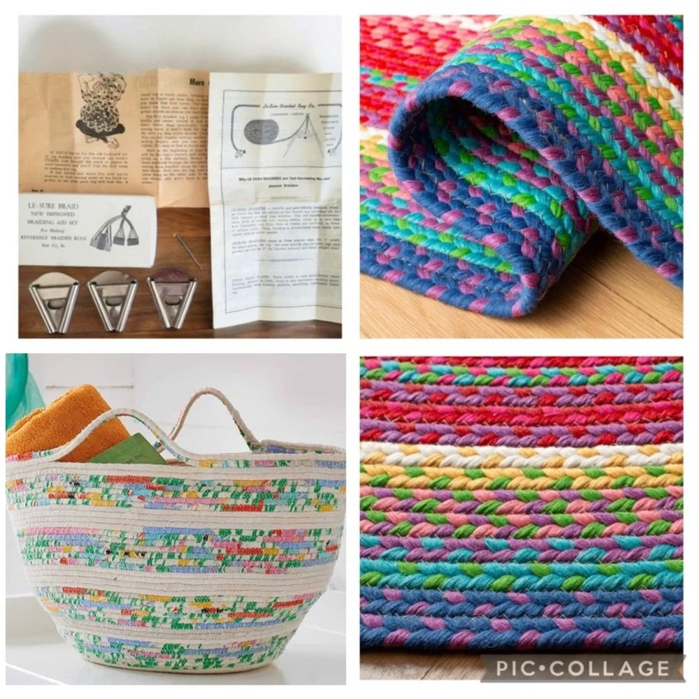 60s NOS Le-sure Braid Kit for Making Reversible Braided Rugs - Complete